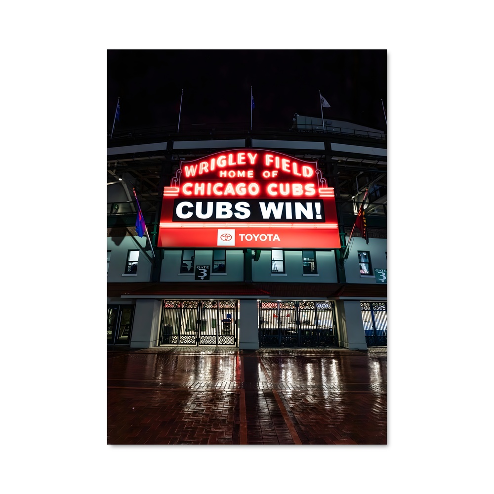 Poster Wrigley Field Glow – affiche Baseball